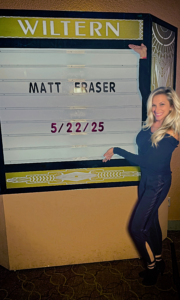 Reader board sign outside The Wiltern Theatre in Los Angeles showing Matt Fraser’s live psychic medium event on May 23, 2025.